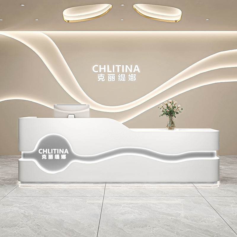 Customizable Design Jewelry Counter with LED Lighting and Artificial Stone Finish for Luxury Retail Display