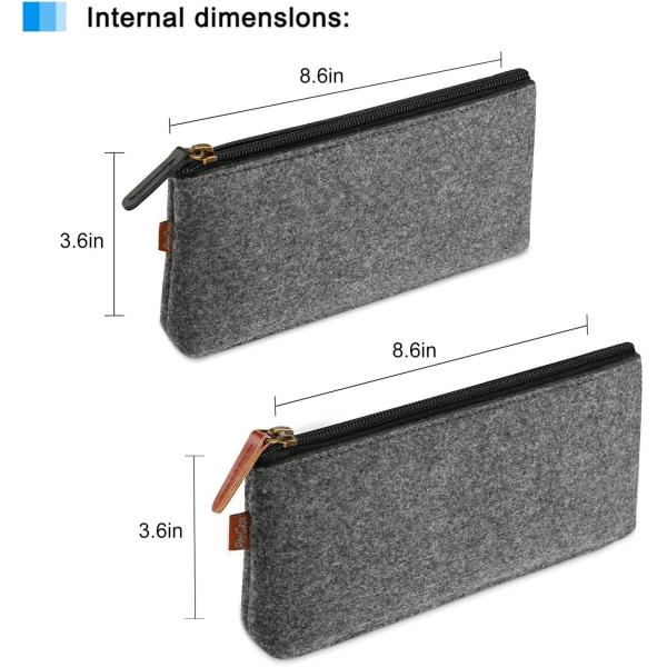 ProCase Bolso de lápiz Bolso de lápiz, bolso de papel de alumnado de fieltro Bolso de cremallera Bolso de cremallera para lápices, lápices, destacadores, bolígrafo de gel, marcadores