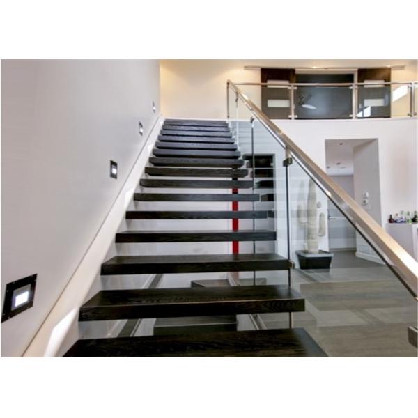 Metal Floating Stairs , Modern Floating Stairs Single Invisible Stringer Staircase