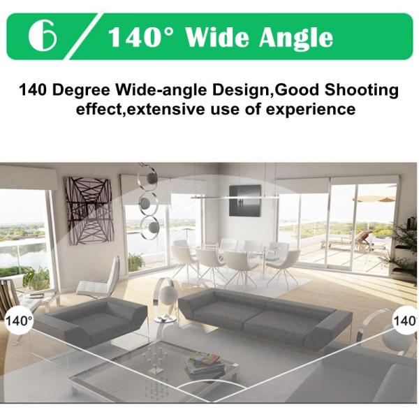 ângulo largo da câmera portátil sem fio do corpo 1080P gravação de 140 graus