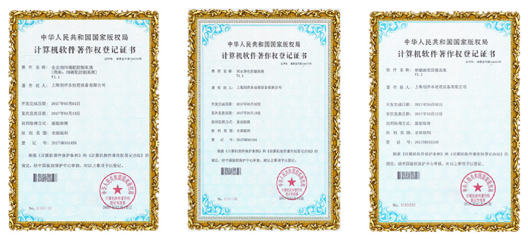 SHANGHAI CHONGYANG WATER TREATMENT EQUIPMENT CO.,LTD Сертификации
