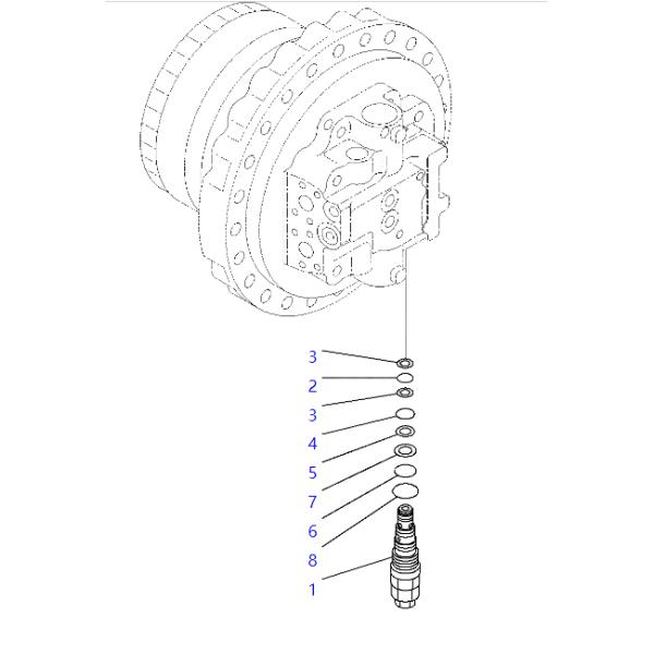 702-75-04600 702-75-04601 Relief Valve KOMATSU Excavator Travel Motor Parts For PC300-8
