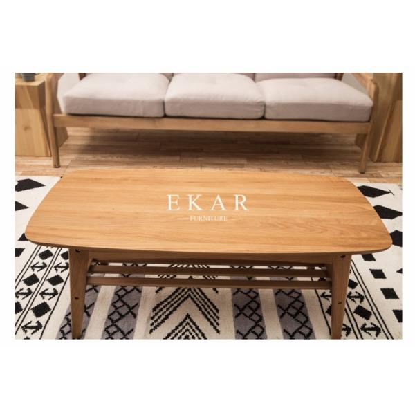 Oval Coffee Table 4 Legs Solid Wood Egyptian Style Living Room Furniture