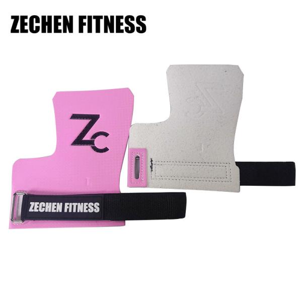 Pink Fingerless Crossfit Grips Carbon Leather Gym Palm Gymnastic Bar Hand Grips For Pull Ups