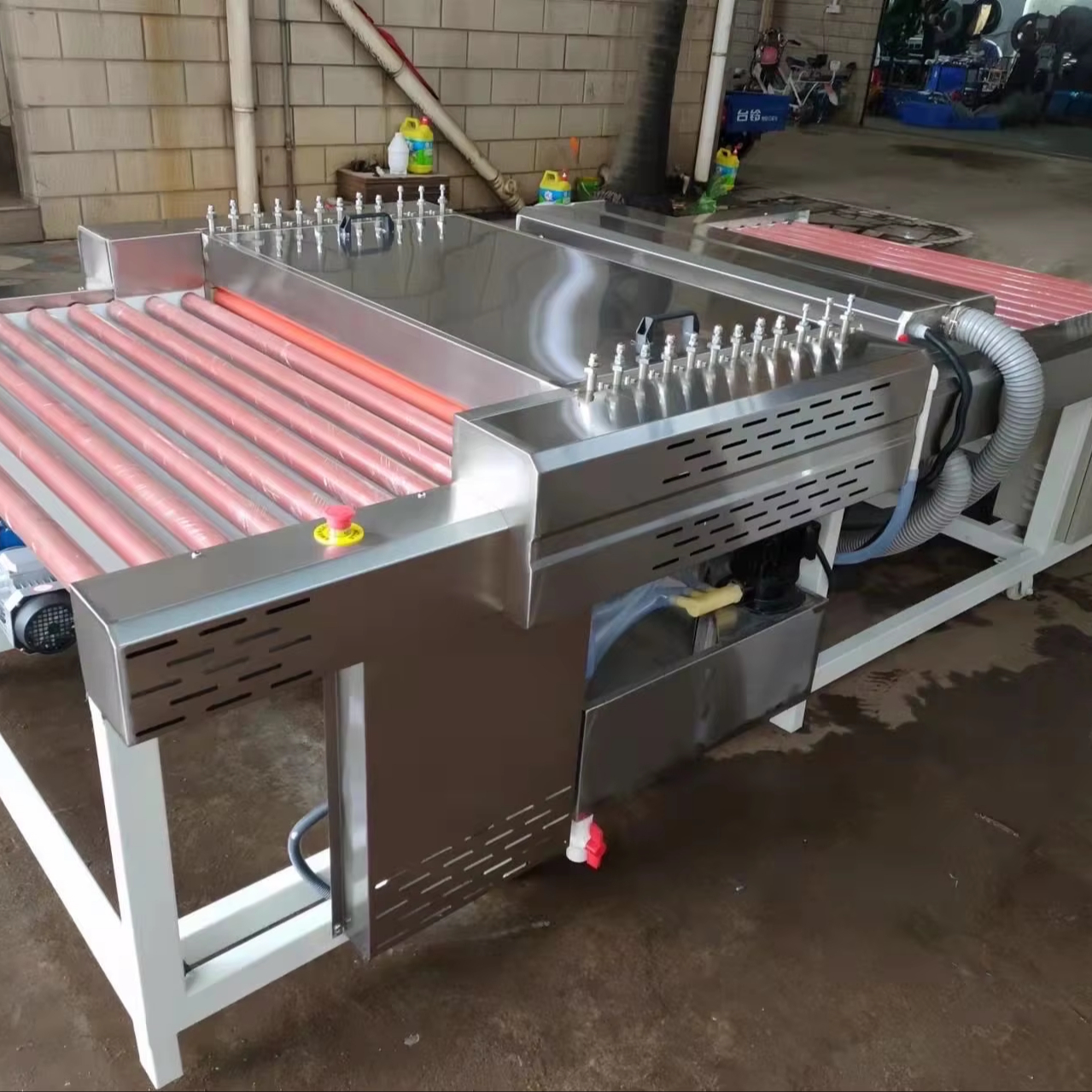 Horizontal Small Glass Washing And Drying Machine 10KW Total Power