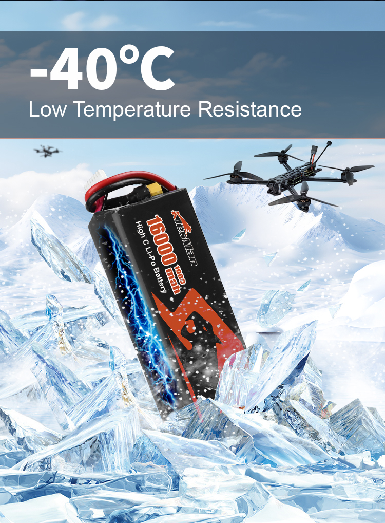 KlesMan FPV Drone 16000mAh 6S 25C Drone Lipo Battery with 800 Times Cycle Life