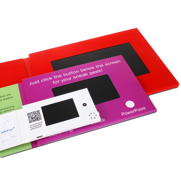 Cartes de visite vidéo LCD au format GIF avec 2 Go de mémoire et format audio WMA