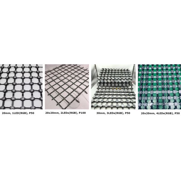 P40 P50 P100 RGB LED Mesh Screen Light Flexible LED Mesh Display for Outdoor Decoration