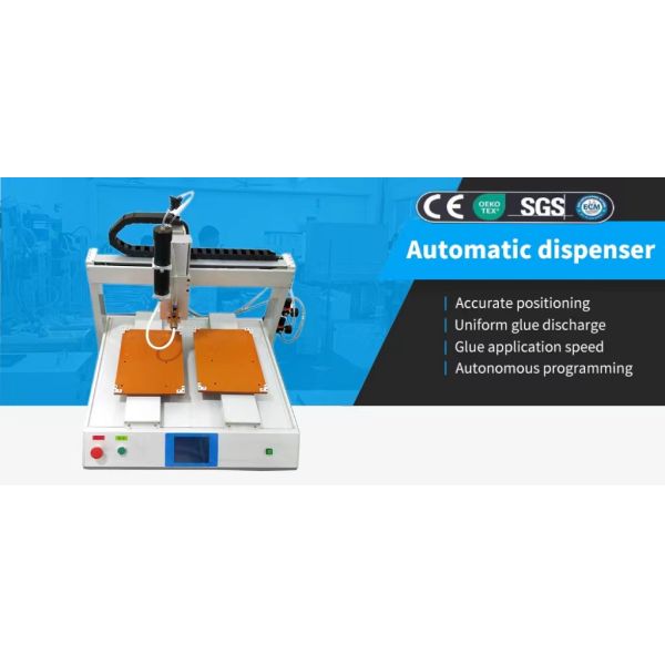 Automatic Double Working Desktop Glue Dispensing Robot Case Enclosed Wood Case Silicone Glue Dispenser Machine