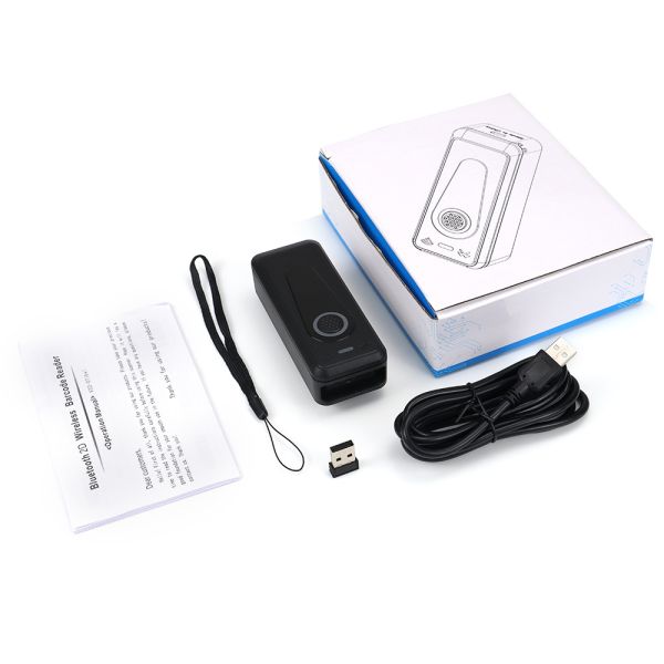 Mini Wireless Bluetooth Handheld Barcode Scanner 1D 2D QR Code Scanner Reader for POS & Inventory