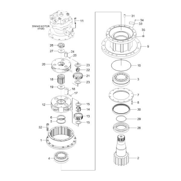 39Q8-12110 39Q812110 Gear Ring Excavator Swing Gear Fitting For HYUNDAI R290LC9 R290LC9MH
