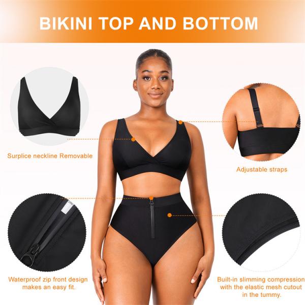 2023 Women's Sustainable High Waist Slimming Two Pieces Shapewear Swimsuit for Sexy