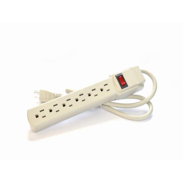 American Standard 6-Outlet Electric Extension Socket Power Strip ETL15A/125V Surge Protector for Home Appliances ETL125V