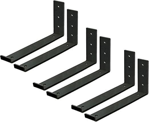 Decoração industrial padrão Ferro J Gancho Brackets Parede Angel Corner L Bracket com lábio