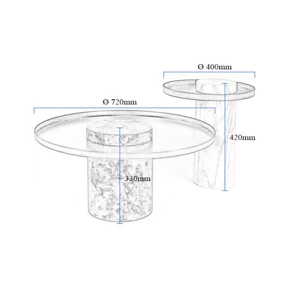 Marble Top Round Center Table For Dining Room Bedroom Italian Ss 400x420mm