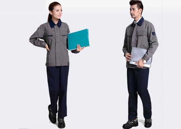 Anti - Wrinkle Outdoor Work Uniform Embroidery 100% Polyester Fiber Blended With Cotton