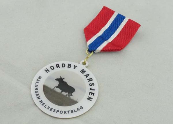 Offset Printing Brass Custom Awards Medals , Sports Medals And Ribbons
