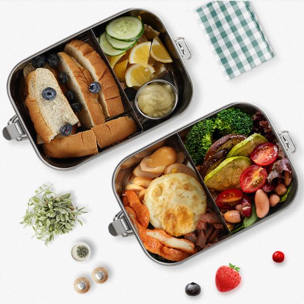 3 In1 Safety Stainless Steel Lunch Box Kids Adult  Stainless Steel Bento Box