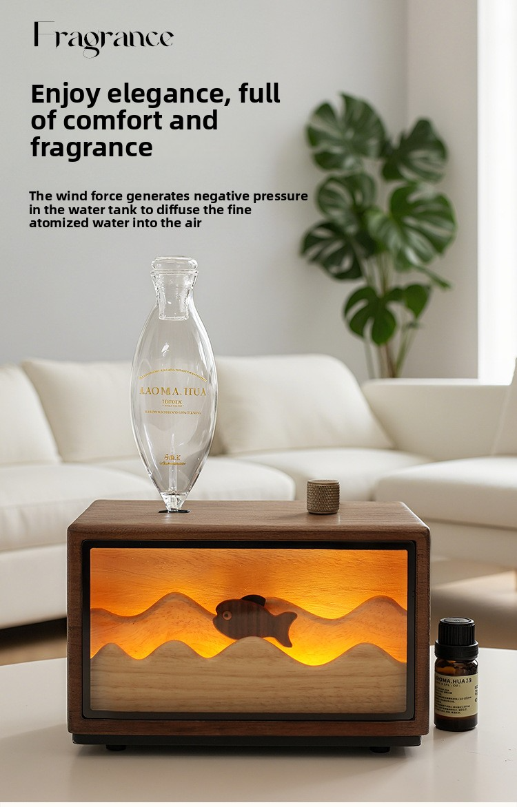 Wood Construction Vintage Aroma Diffuser 0.5L Capacity Ultra Quietly For Home Hotel