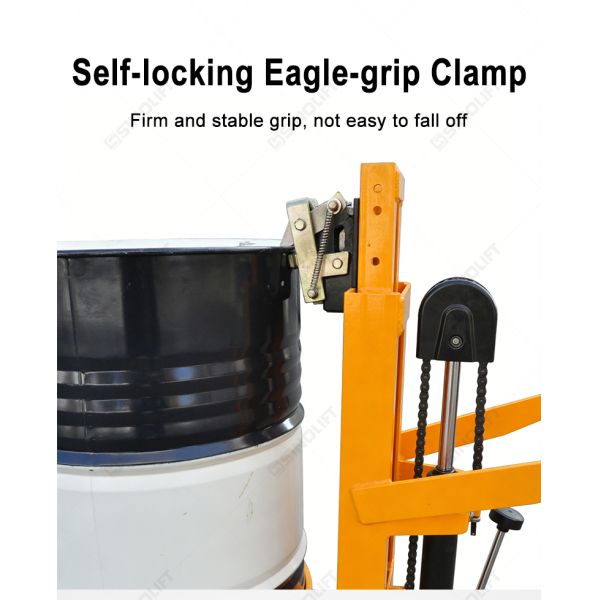 DTF450-1 Foot-Operated Hydraulic Drum Truck (Adjustable Support Legs)