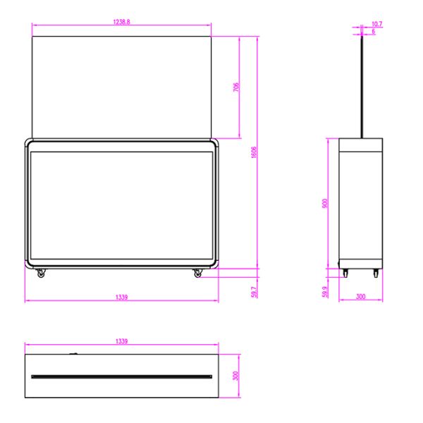 Custom Base Size 55-inch floor-to-ceiling horizontal transparent display oled SKD Supplier Factory
