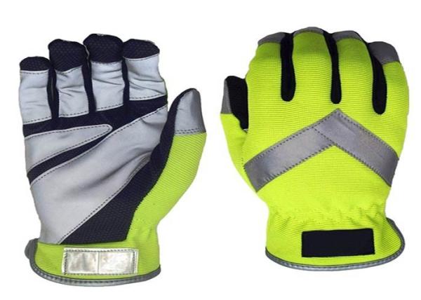 Fluorescent Flexible Safety Traffic Safety Gloves Reflective Material For Adult