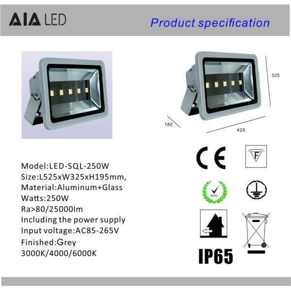 Outdoor IP66 waterproof SMD 250W LED Flood light for square project
