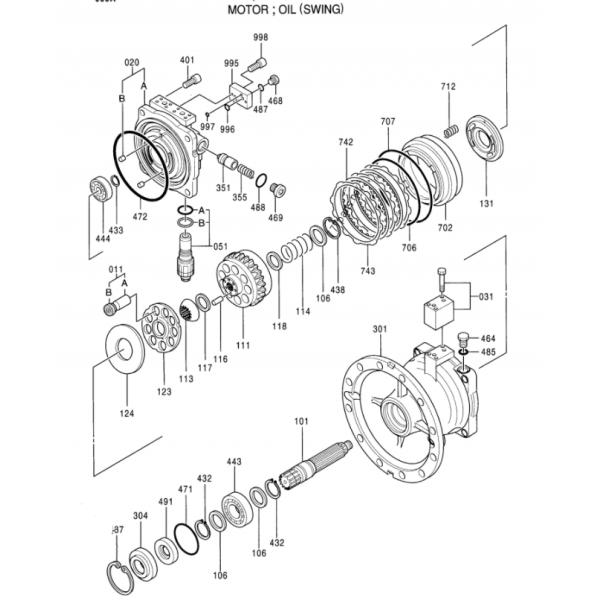 Excavator Swing Motor Assy EX300-5 EX330LC-5 4371768 Slewing Device Swing Reducer for hitachi