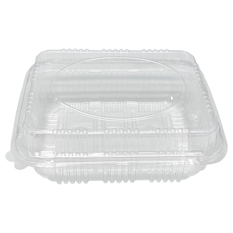 Customized  Clear PET Clamshell Fruit Box with Lid Vent Holes