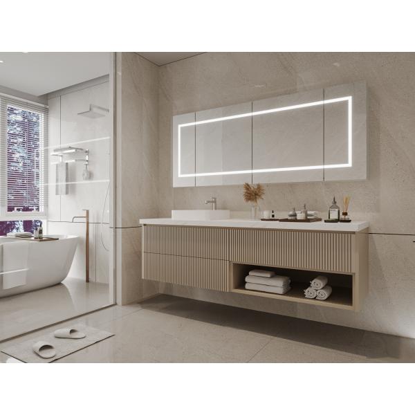 Меламинная доска современные ванные шкафы Маленькие 72 дюйма тщеславие Серый