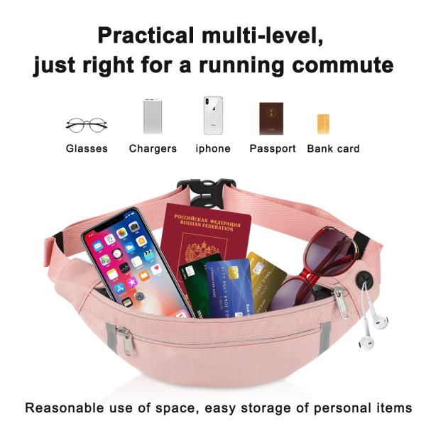 Cartera de hombro Fanny Rosa Bolsa de cintura personalizada Crossbody de senderismo para mujeres 12.8X9.6