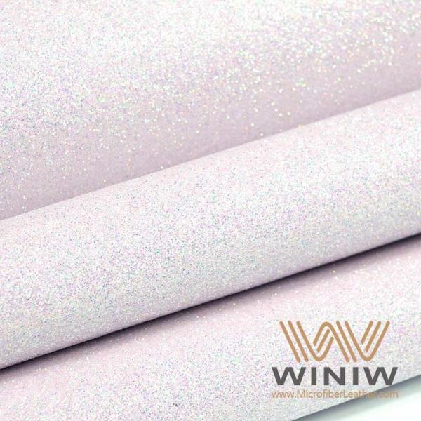 Embossed Glitter PU Leather Waterproof 0.8mm Thickness Vegan Microfiber Leather