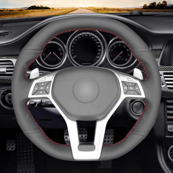 Customized Thread Color Hand Sewing PU Leather Steering Cover for E63 AMG S 2011-2016