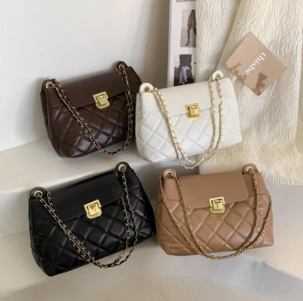 Diamond Grid Women Shoulder Bag Small Fragrant Style Chain Bag