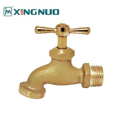 male and male threaded brass color copper tap Modern Design Nickel Drawing Brass Bibcock Tap with Lever Handle