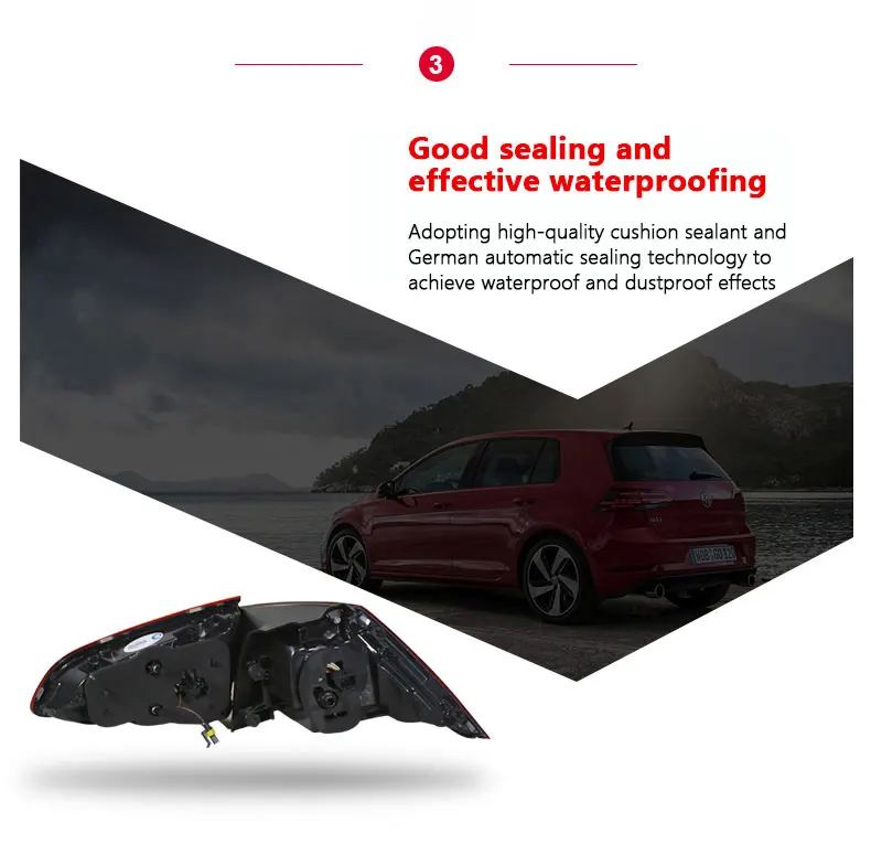 Заднее освещение для Volkswagen Vw Golf 7 13-21 Ретрофит 7.5 поколения Full Led Rear Tail Light Flow Рулевое управление