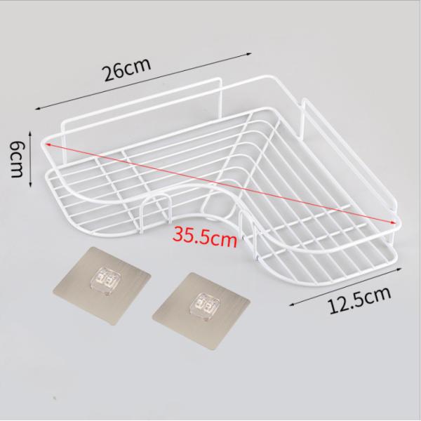 Iron Bathroom Corner Storage Rack , 5KG Loading Corner Storage Holder Shelf