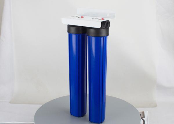20'' slim twin sump blue polypropylene  water filter housings with 1 inch in/out port