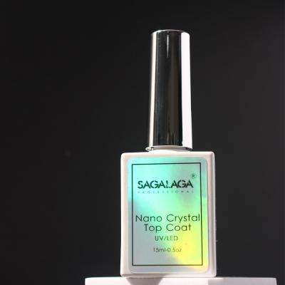 Private Logo SAGALAGA Super Shine Clear Uv Gel No Wipe Nano Crystal Top Coat MSDS Certification Custom Logo