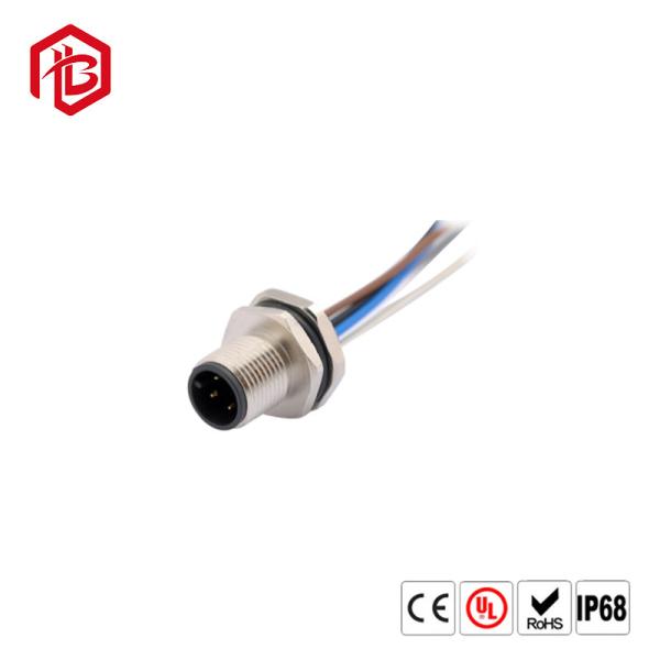 Homem elétrico impermeável industrial do conector IP67 M12 circular ao cabo moldando fêmea 3 4 5 8 12 pinos