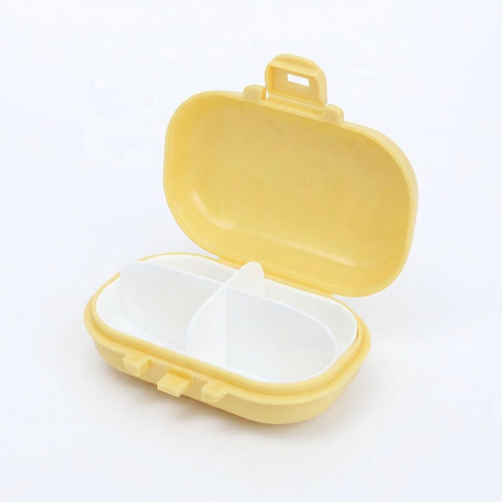 JH Medibox Portable Travel Pill Box Candy-Color PP Material Waterproof Feature Removable Vitamin Holder Case Bottle Container