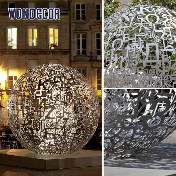 Наружное большое металлическое искусство письмо полые шары скульптура из нержавеющей стали