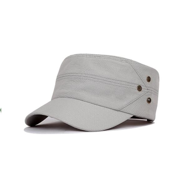 100% Cotton Military Cap , Flat Top Blank Adjustable Military Cap Multi Panel