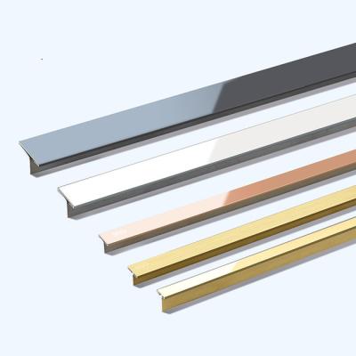 Stainless Steel Mirror T Shaped Metal Trim Modern Customized For Decoration