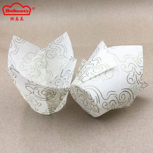 Tulip Shape Muffin Baking Paper Cups Disposable Decorative Cake Paper Holders for Birthday Wedding Bakery Supplies