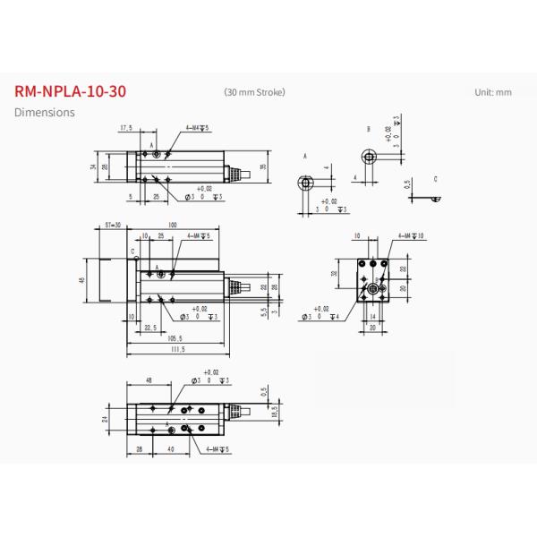 RobustMotion RM-NPLA Промышленный миниатюрный цилиндр электрического типа с превосходной грузоподъемностью