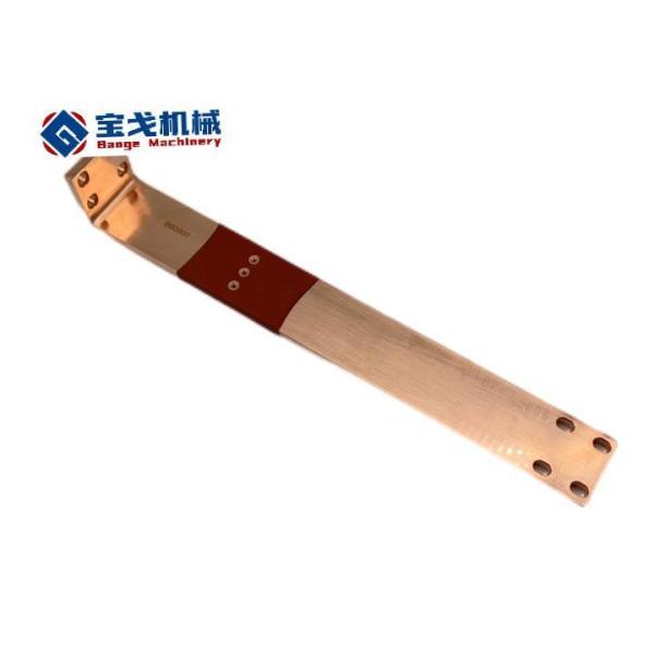 Red Plastic Insulation Cover Red Copper Busbar 260*30*3mm with Electrical Conductivity