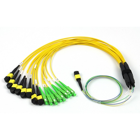 SM G657A 4 вырезает сердцевина из MPO MTP к кабелю разветвителя Splitter 1x8 для привязывать центра данных