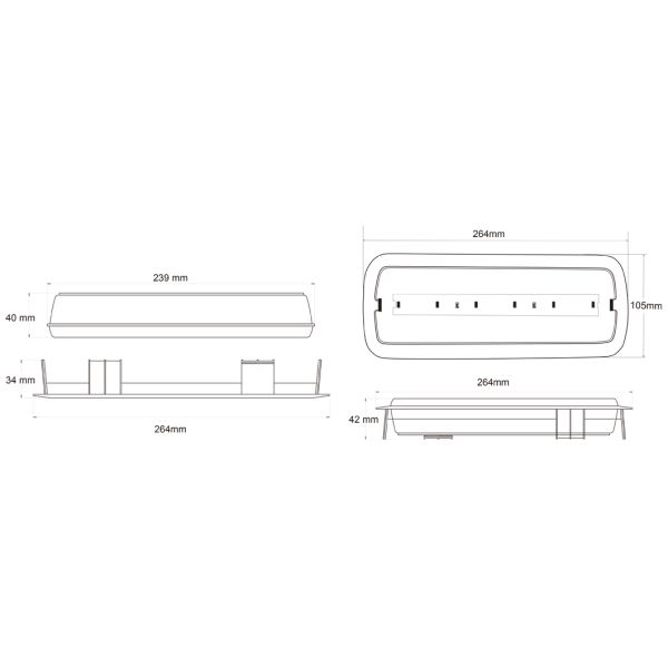 Wholesale Ceiling Recessed Built-in Battery LED Rechargeable Emergency Light with 3 Hours Backup