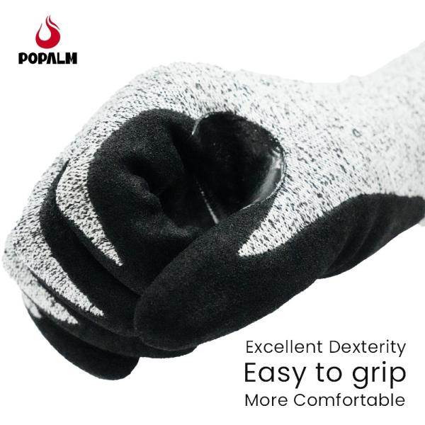 Sandy Nitrile Coated Cut Resistant Gloves , Anti Slip Work Gloves For Construction Worker